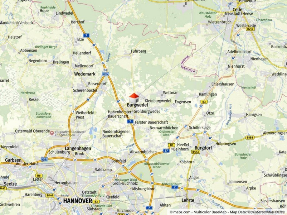 Gro�raumkarte Wohngrundst�ck Burgwedel