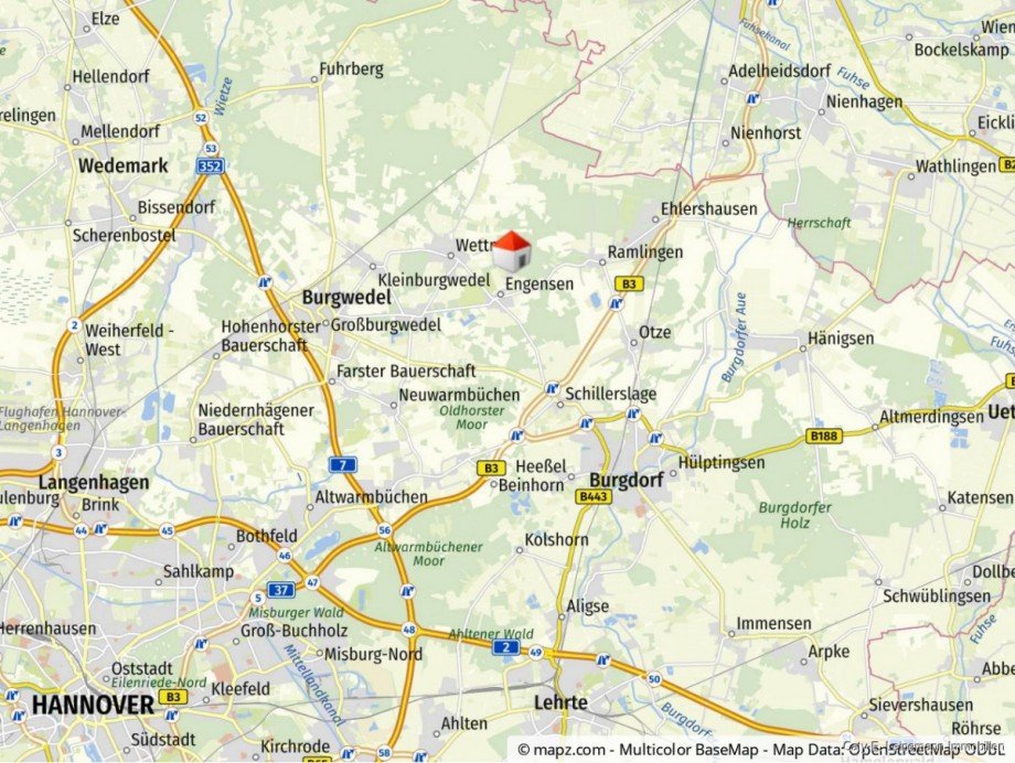 Gro�raumkarte Einfamilienhaus Burgwedel / Lahberg