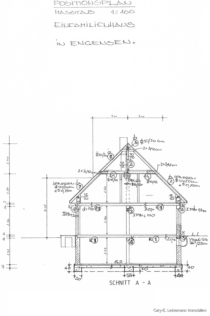 Grundriss Schnitt Einfamilienhaus Burgwedel / Engensen