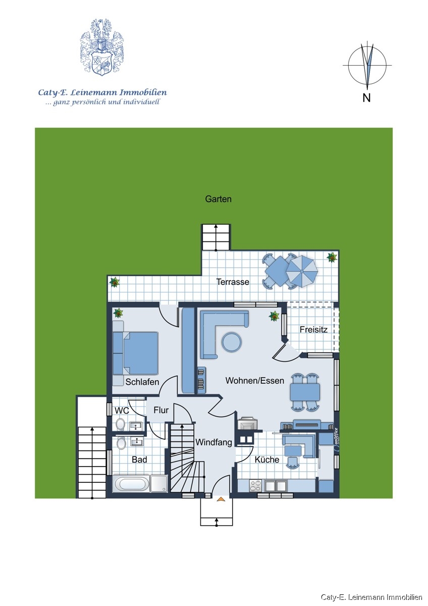 Grundriss Erdgeschoss Einfamilienhaus Burgwedel / Th�nse