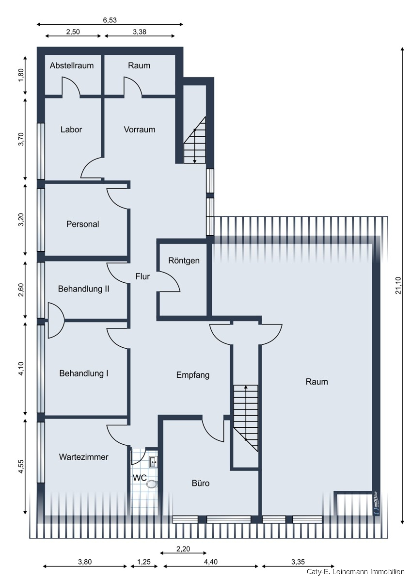 Grundriss 1 OG B�ro / Praxis Burgwedel / Gro�burgwedel