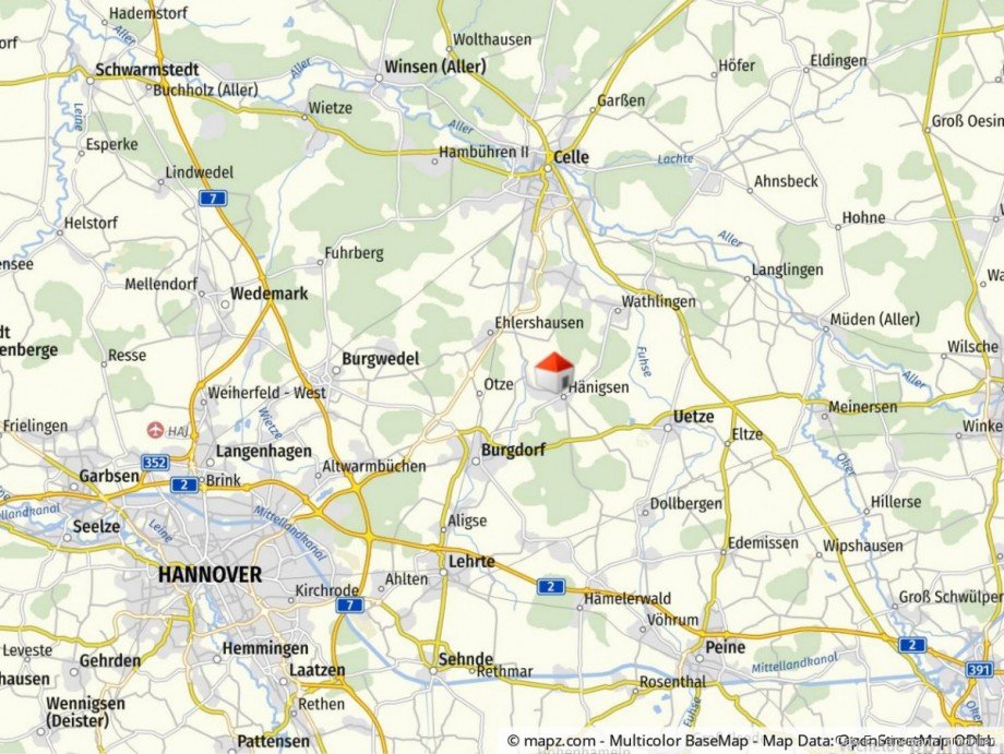 Gro�raumkarte Einfamilienhaus Uetze / H�nigsen