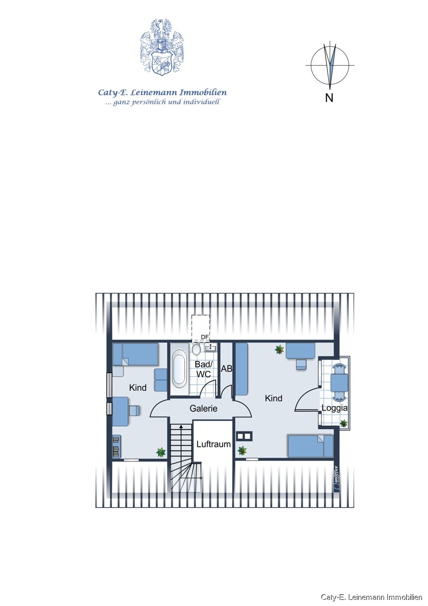Grundriss Obergeschoss Einfamilienhaus Burgwedel / Th�nse
