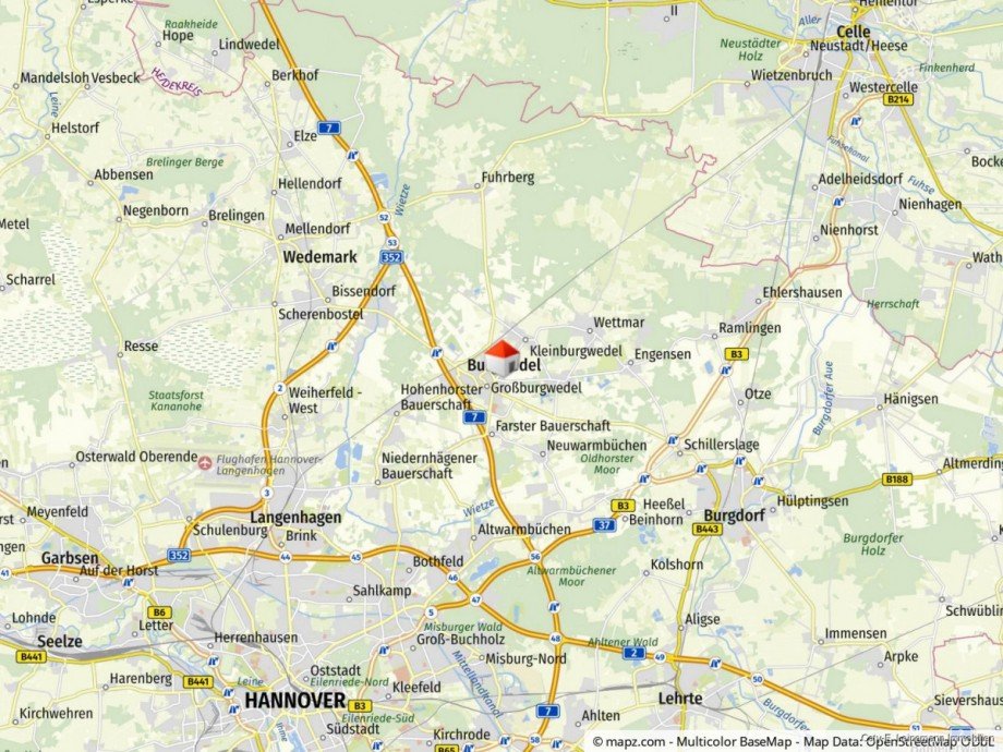 Gro�raumkarte Etagenwohnung Burgwedel / Gro�burgwedel