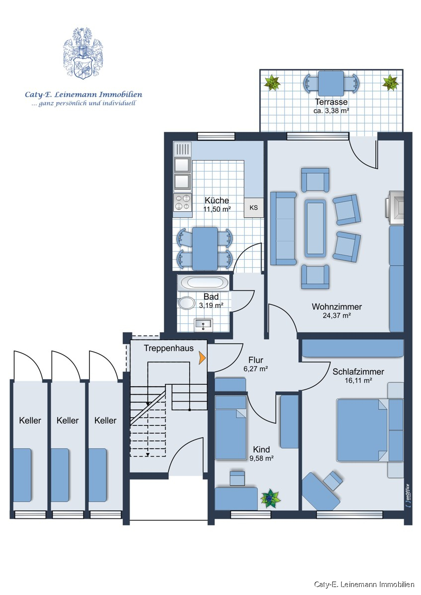 Grundriss Erdgeschosswohnung Burgwedel / Gro�burgwedel