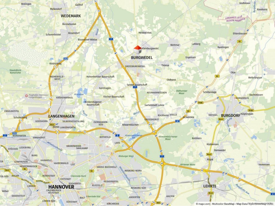 Gro�raumkarte Mehrfamilienhaus Burgwedel / Gro�burgwedel