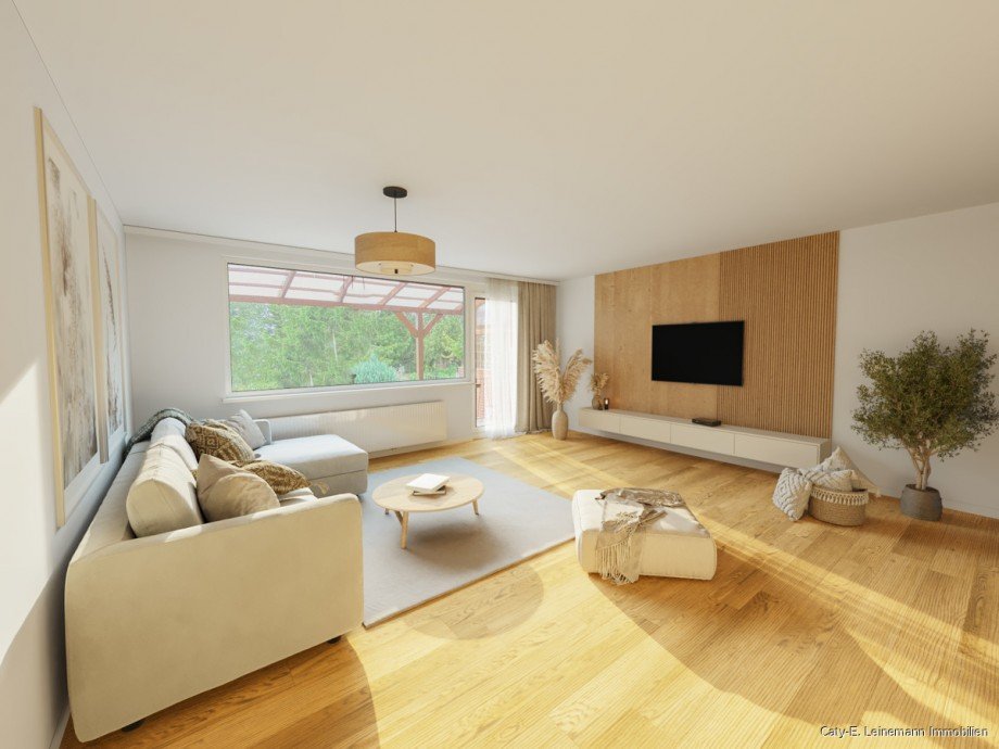 EG Wohnzimmer Einrichtungsbeispiel Reihenmittelhaus Burgwedel / Wettmar