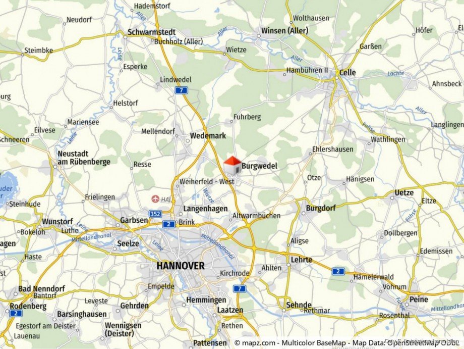 Gro�raumkarte Wohngrundst�ck Burgwedel / Gro�burgwedel