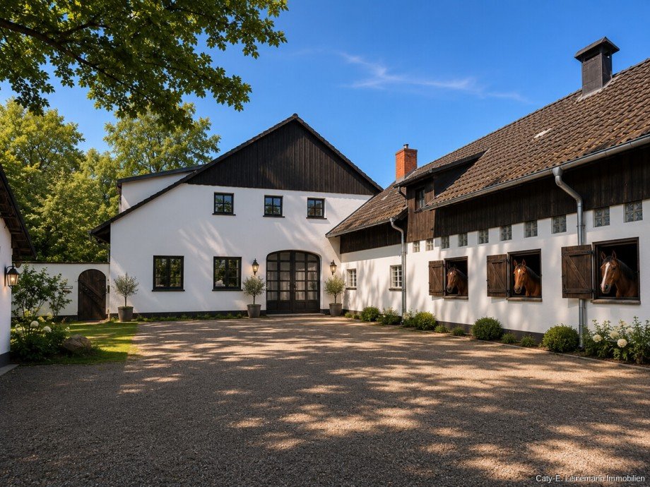 Ansicht Auffahrt - KI bearbeitet Haus Isernhagen / Hohenhorster Bauerschaft
