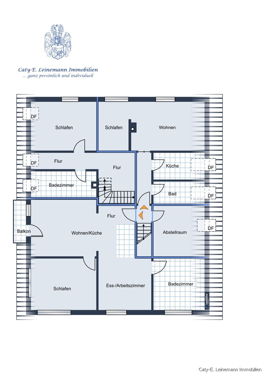 Grundrissskizze Obergeschoss Haus Isernhagen / Hohenhorster Bauerschaft