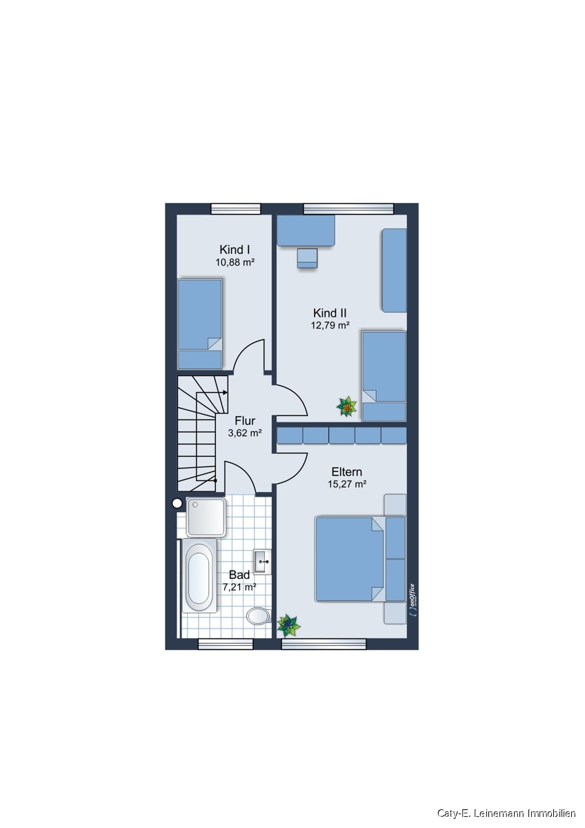 Grundriss Obergeschoss Reihenmittelhaus Burgwedel