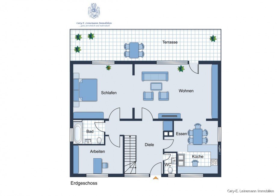 Grundriss Erdgeschoss Einfamilienhaus Isernhagen / Hohenhorster Bauerschaft