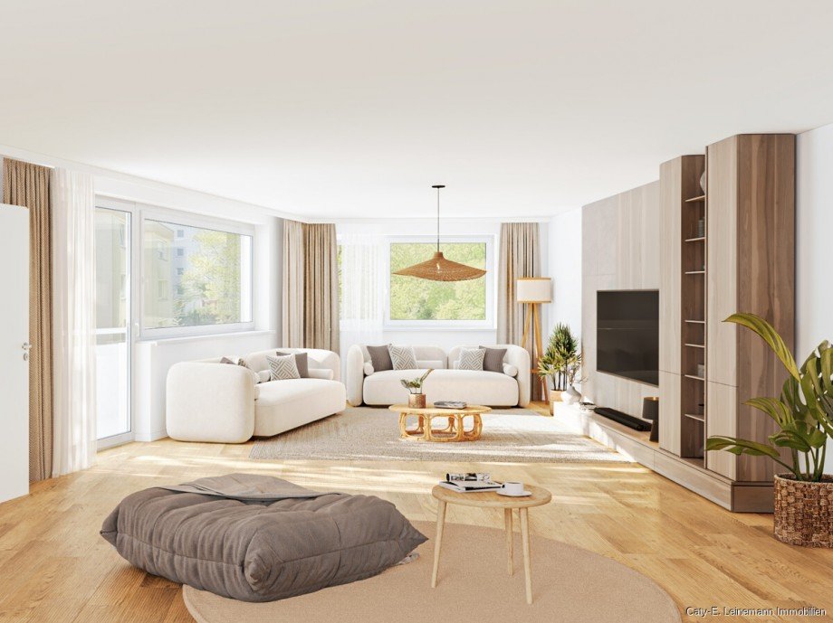 Wohn- und Esszimmer mit angrenzender Schlafnische Etagenwohnung Hannover Buchholz