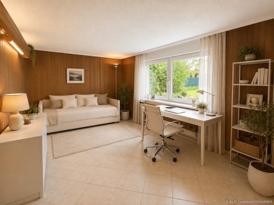 Keller Arbeits- und G�stezimmer mit KI gest�tzter Beispieleinrichtung Reihenendhaus Isernhagen / Hohenhorster Bauerschaft