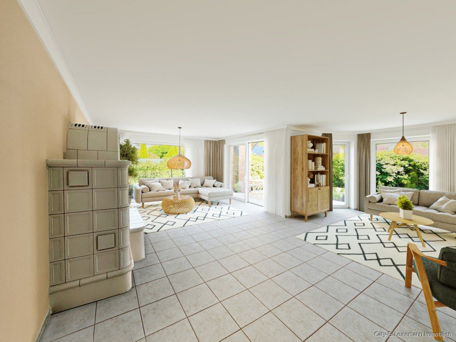 Wohnzimmer Beispieleinrichtung Einfamilienhaus Burgwedel / Kleinburgwedel