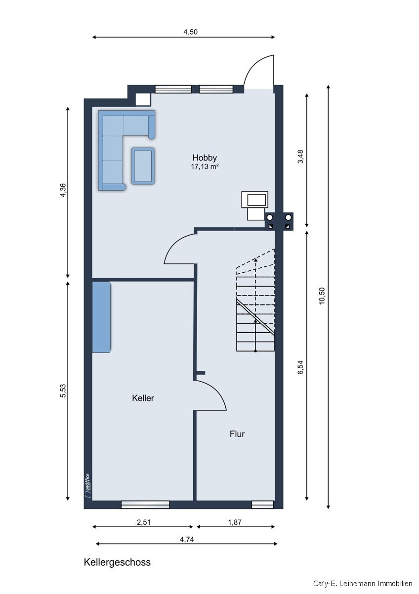 Grundriss Keller Reihenmittelhaus Pattensen / H�pede
