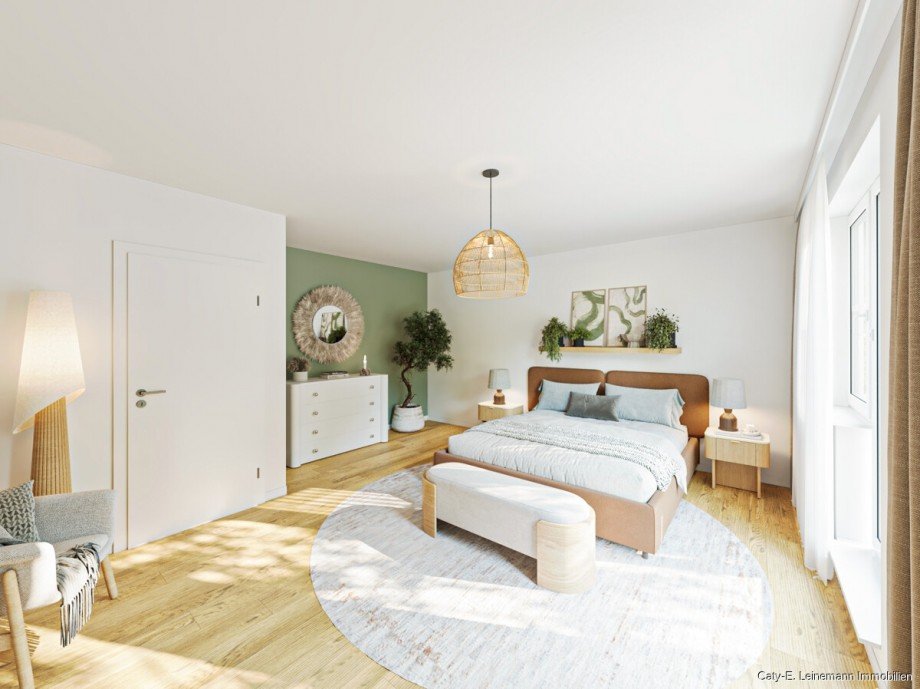 OG Schlafzimmer Beispieleinrichtung Reihenhaus Isernhagen / Hohenhorster Bauerschaft