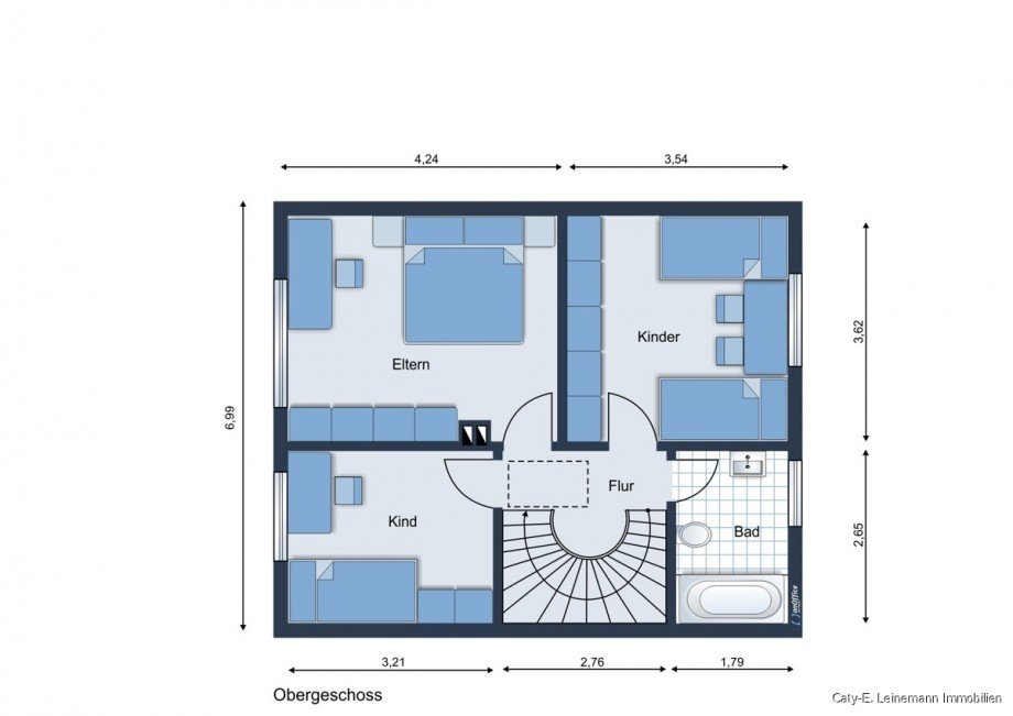 Grundriss OG Reihenendhaus Burgwedel / Kleinburgwedel