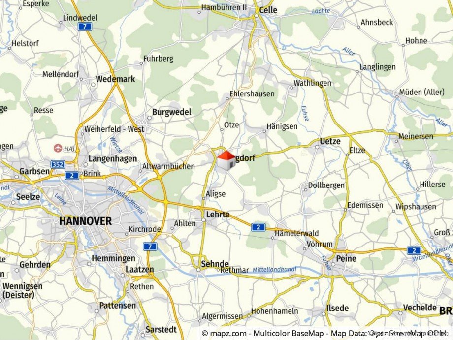 Gro�raumkarte Erdgeschosswohnung Burgdorf