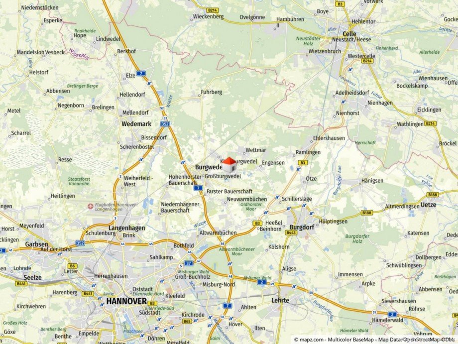 Gro�raumkarte Einfamilienhaus Burgwedel / Th�nse