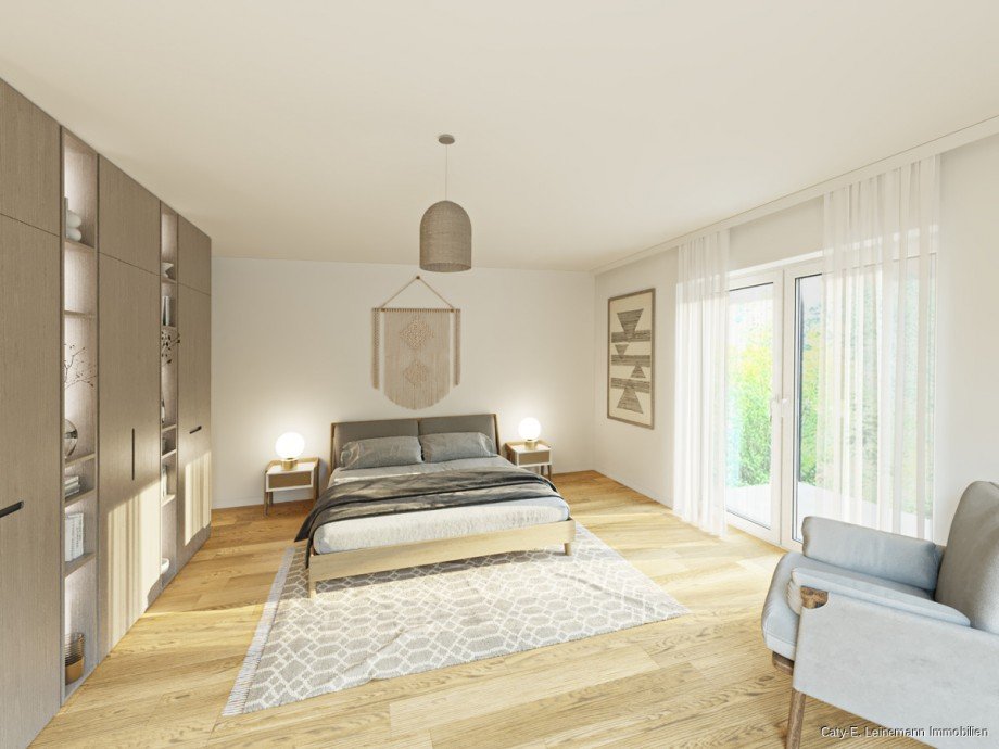 EG Schlafzimmer Einrichtungsbeispiel Einfamilienhaus Isernhagen / Hohenhorster Bauerschaft